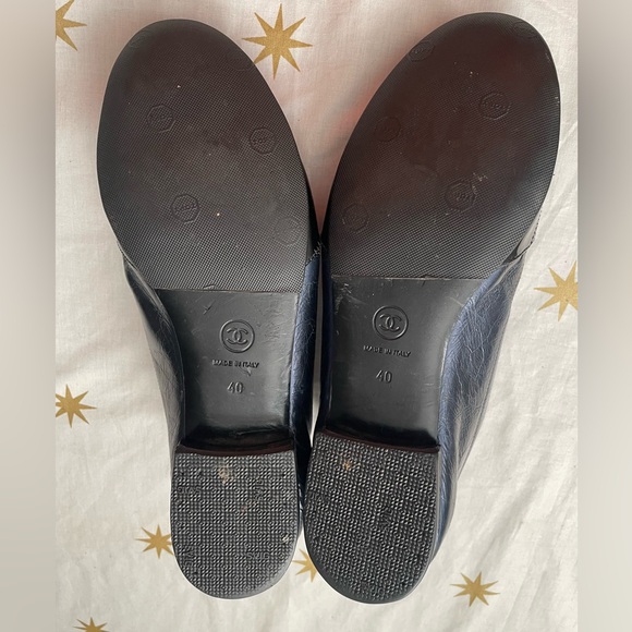 Chanel Leather & Patent Leather Lace-Up Shoes Size 40/  US10 - Picture 11 of 14